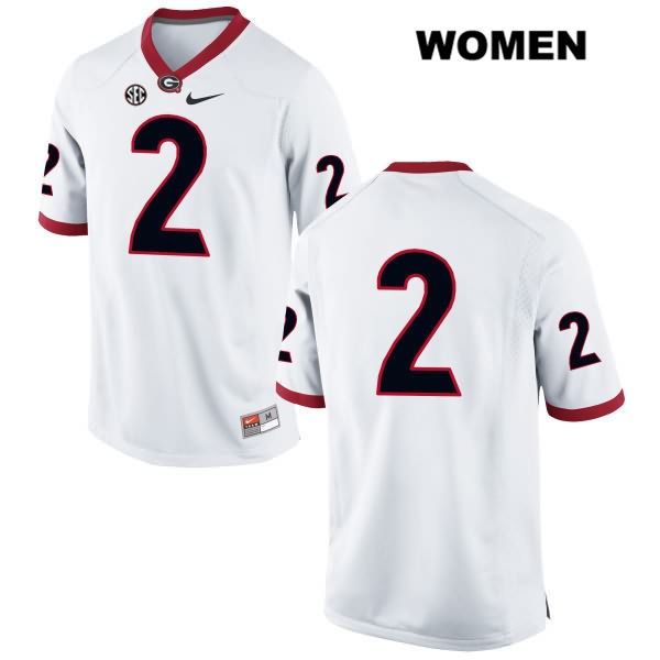 Georgia Bulldogs Women's Jake Camarda #2 NCAA No Name Authentic White Nike Stitched College Football Jersey JSY2156FM